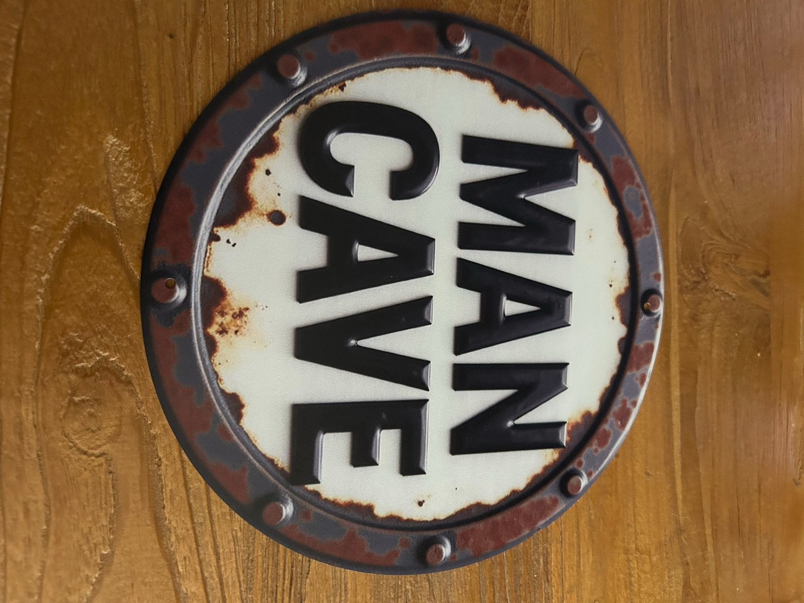 Rond metalen bordje 'Man Cave' - 20 x 20 cm, Ophalen of Verzenden, Nieuw