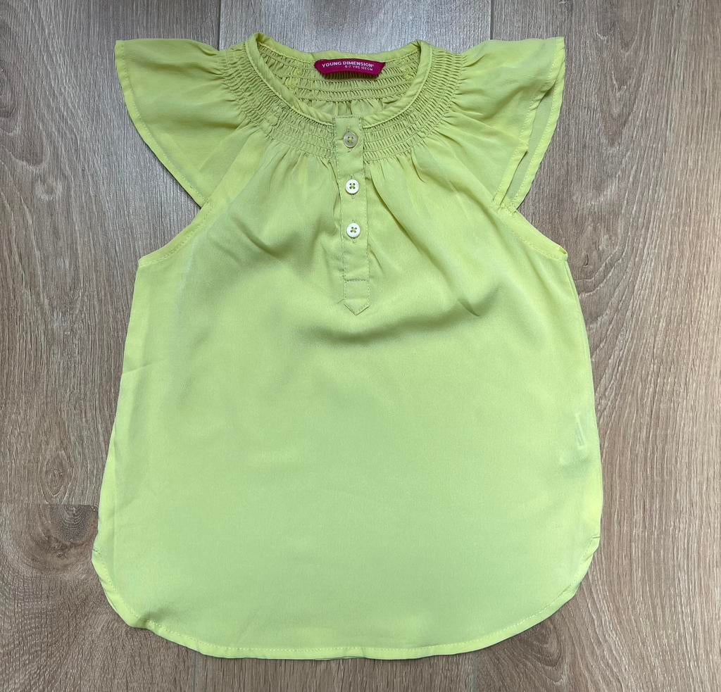 Young Dimension shirt top geel maat 122, Ophalen of Verzenden, Gebruikt, Meisje, Shirt of Longsleeve