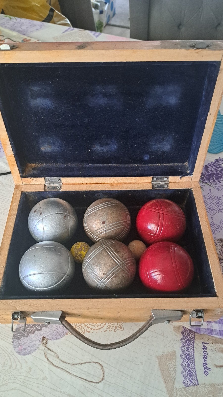 Jeu de Boules set in houten koffer, Ophalen of Verzenden, Gebruikt