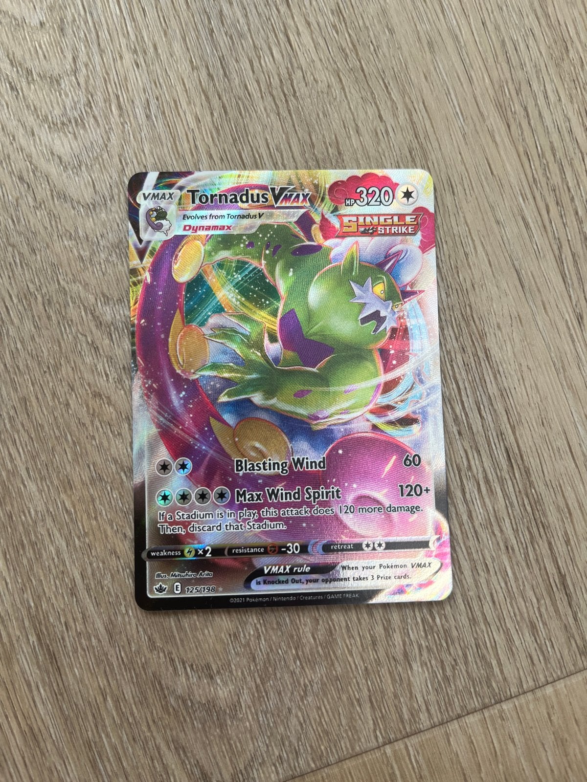 Tornadus VMAX Pokémon kaart (Single Strike), Verzenden, Zo goed als nieuw, Losse kaart