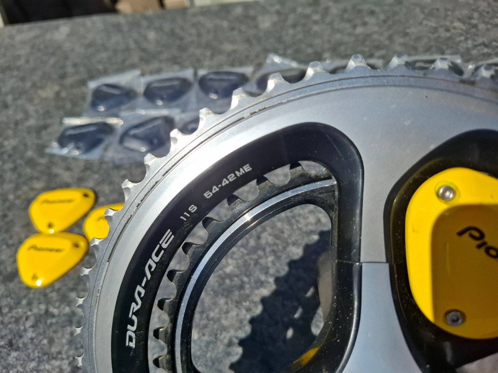 Shimano Dura-Ace 9000 175mm Pioneer Powermeter incl. bladen!, Fietsen en Brommers, Fietsonderdelen, Crankstel of Pedalen, Gebruikt