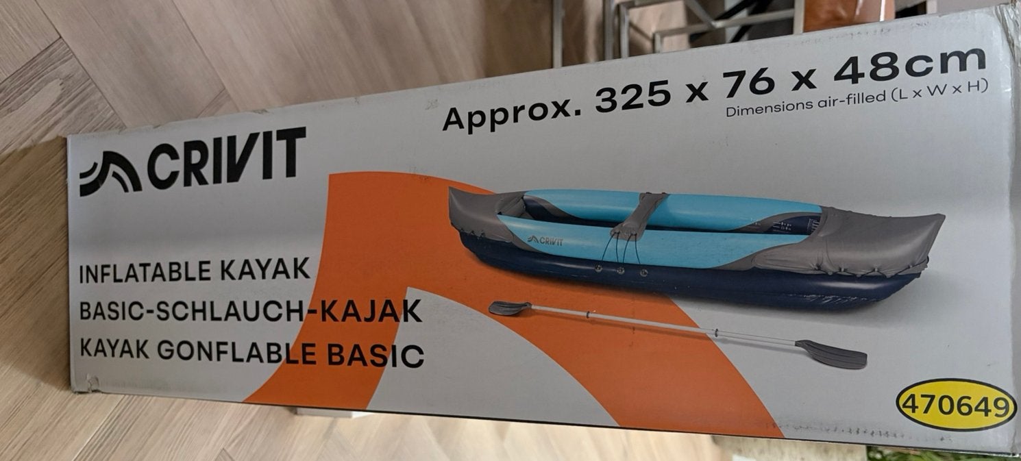 Nieuwe CRIVIT Opblaasbare Kajak 1-persoons | Compleet, Watersport en Boten, Kajaks, Ophalen of Verzenden, Nieuw, 1-persoons