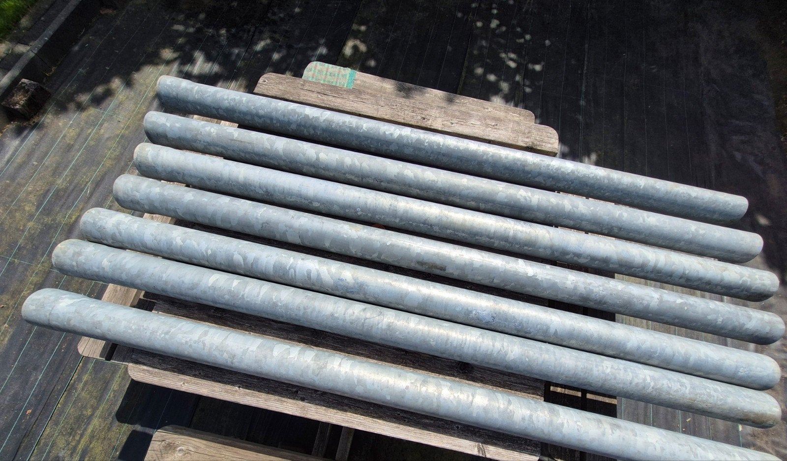 7x Verzinkte stalen hemelwaterafvoerbuizen 100mm x 2m, Ophalen