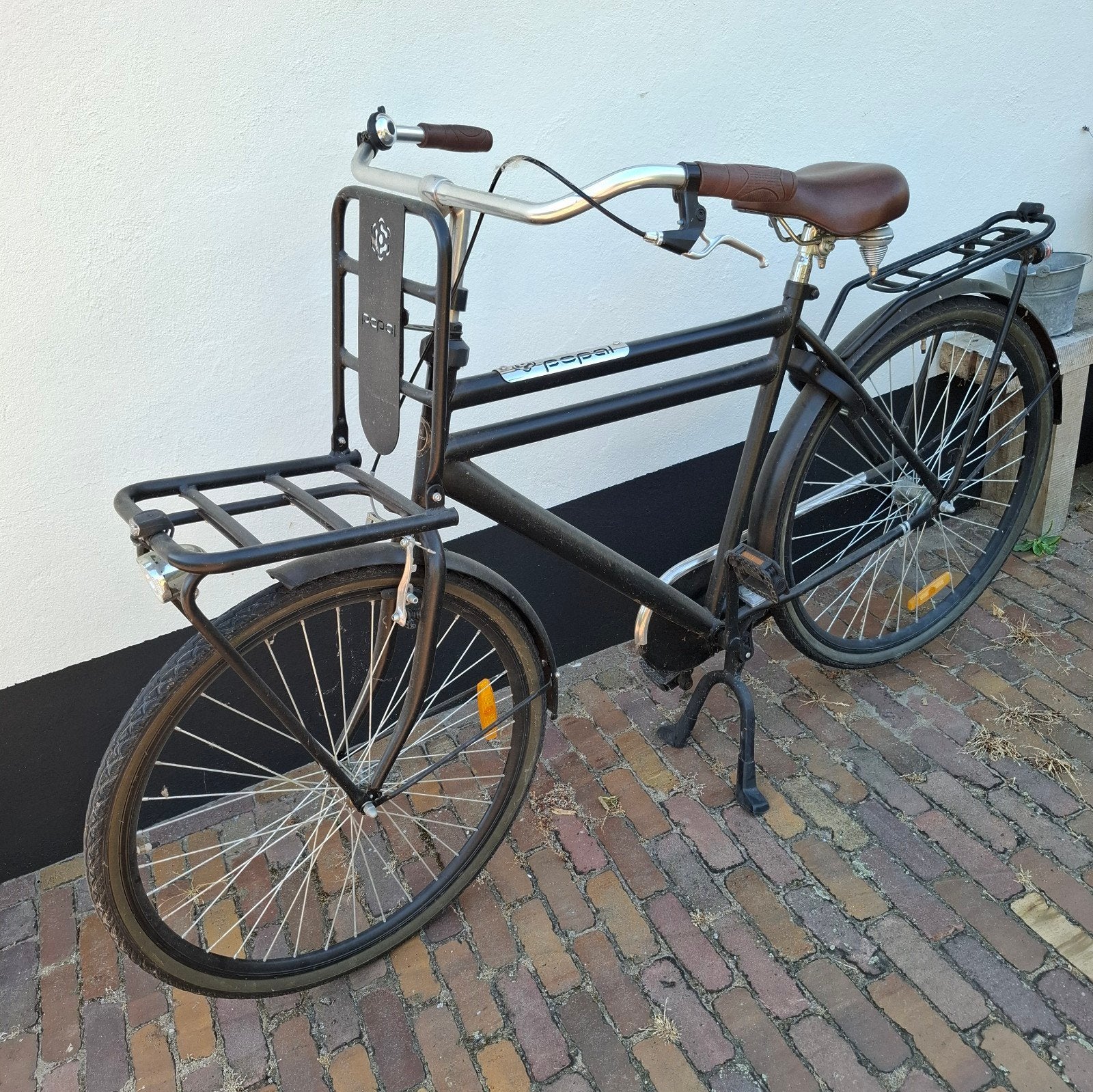 Heren fiets, zwart, 28 inch., Terugtraprem, Zo goed als nieuw, 53 tot 57 cm, Ophalen