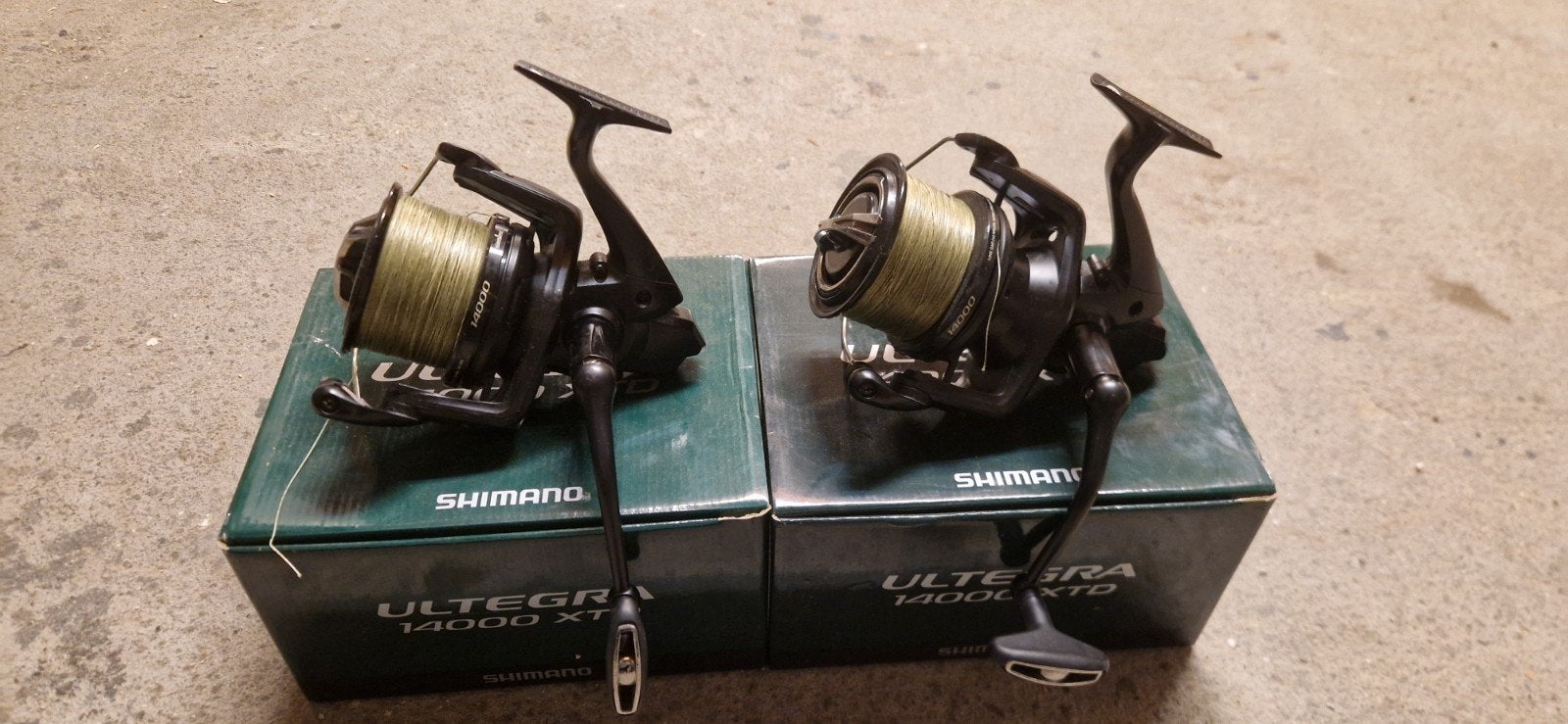 Shimano Ultegra 14000 XTD Molens en Shimano TX2 Hengels, Ophalen, Gebruikt, Complete hengel