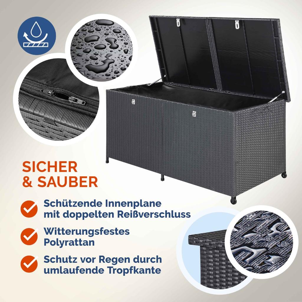 Opbergbox opbergkist tuinkussens polyrotan 625L GRTS BEZORGD, Verzenden, Nieuw, Nvt, Nvt