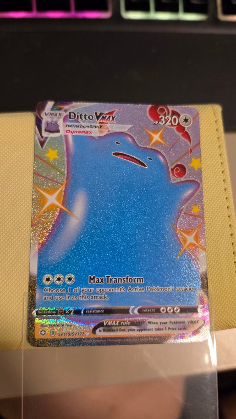 Ditto shiny VMAX SV119/SV122 - Zo goed als nie, Ophalen of Verzenden, Zo goed als nieuw, Losse kaart, Foil
