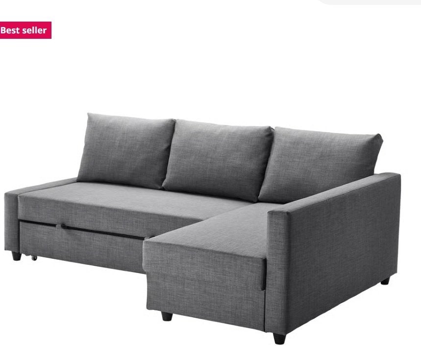 Ikea hoek slaapbank Friheten met opberger hoek links/rechts, Ophalen, Gebruikt, Tweepersoons, 140 cm