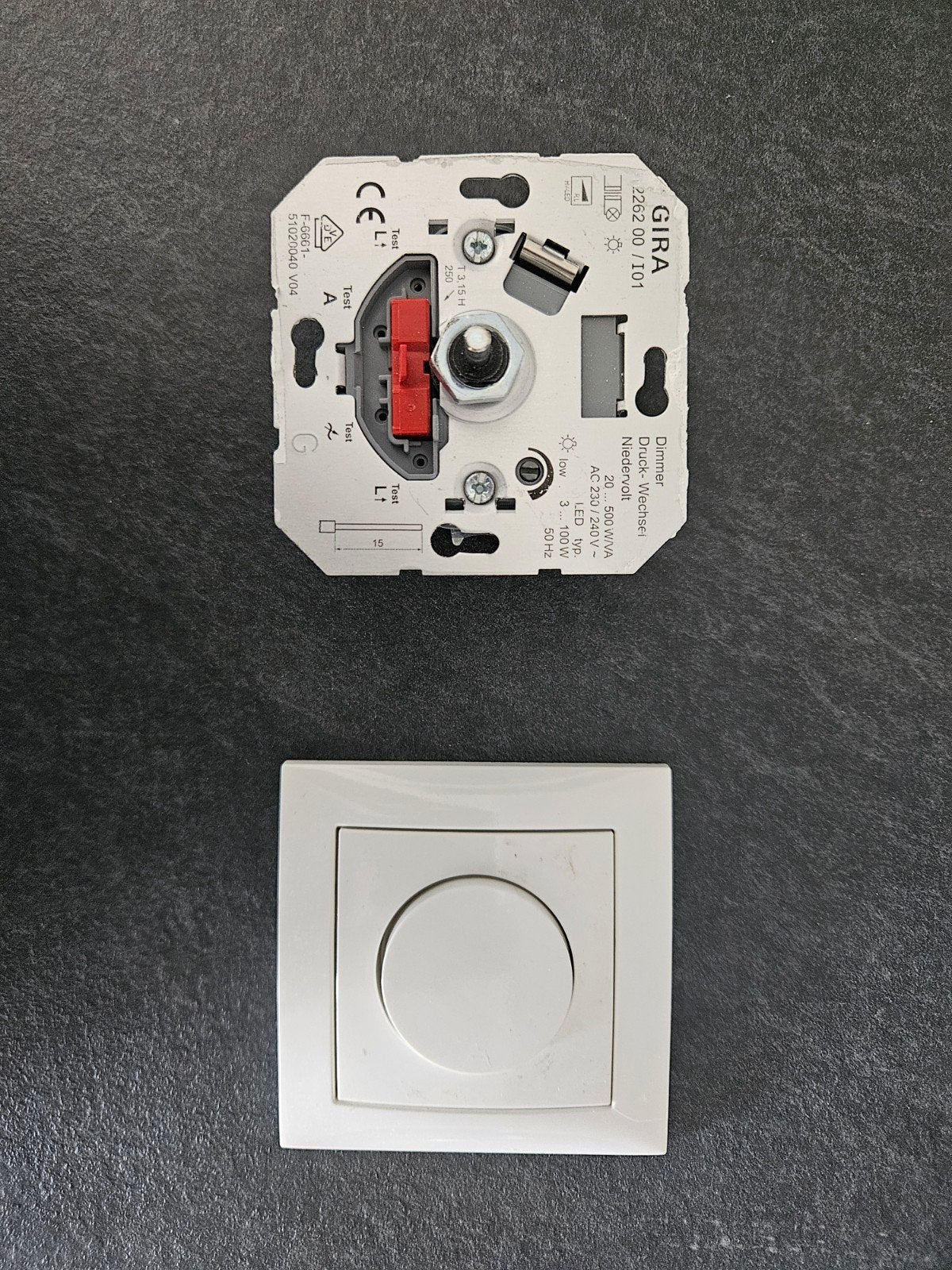 Gira Dimmer met Berker Raam en Knop (S.1) - Gebruikt, Ophalen of Verzenden, Gebruikt, Gira, Dimmer