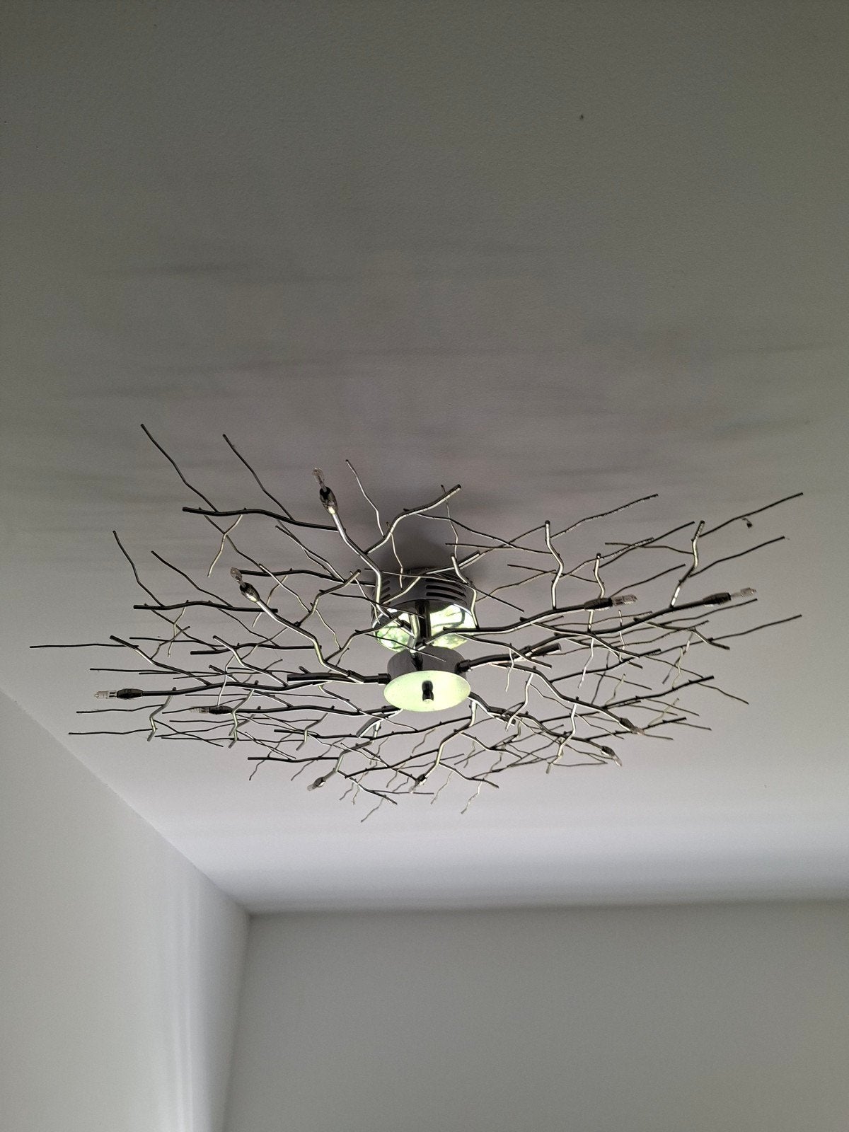 Moderne Plafondlamp 'Takken' Design - Zilverkleurig Metaal, Ophalen, Zilver, Modern, LED