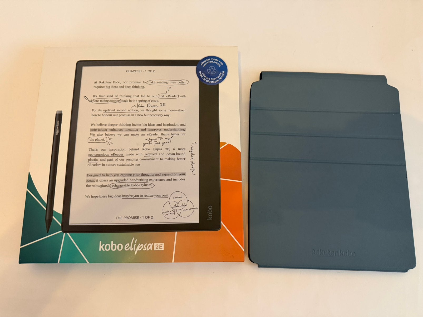 Kobo Elipsa 2E Bundel | Stylus 2, Cover & Doos, Computers en Software, E-readers, Verzenden, Bluetooth, Kobo, Kobo
