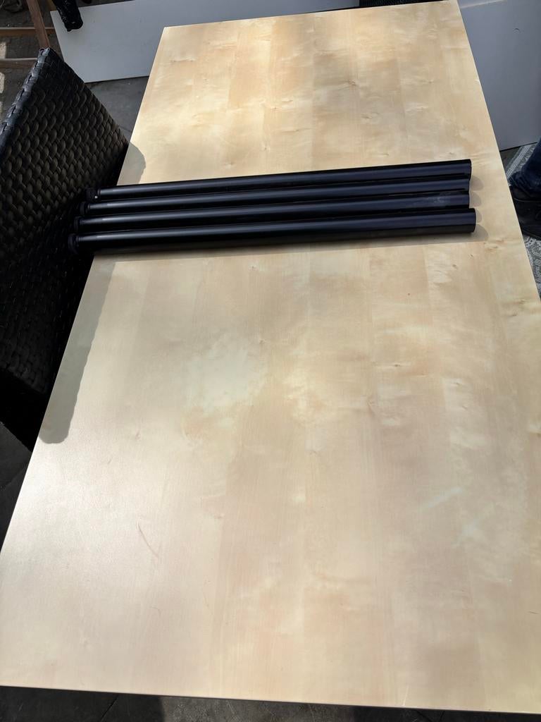 Houten bureau 75x150 cm (Ikea), Ophalen, Zo goed als nieuw, 150 cm, 75 cm