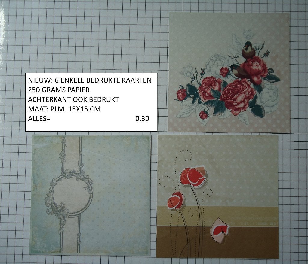grote enkele kaarten set 6 stuks ( alleen verzenden, Hobby en Vrije tijd, Scrapbooking, Ophalen, Nieuw, Papier of Karton, Overige merken