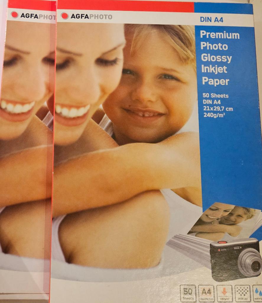 2 pakken AGFAPHOTO Glossy A4 Fotopapier 240gr 50 vel, Ophalen of Verzenden, Nieuw, Agfa