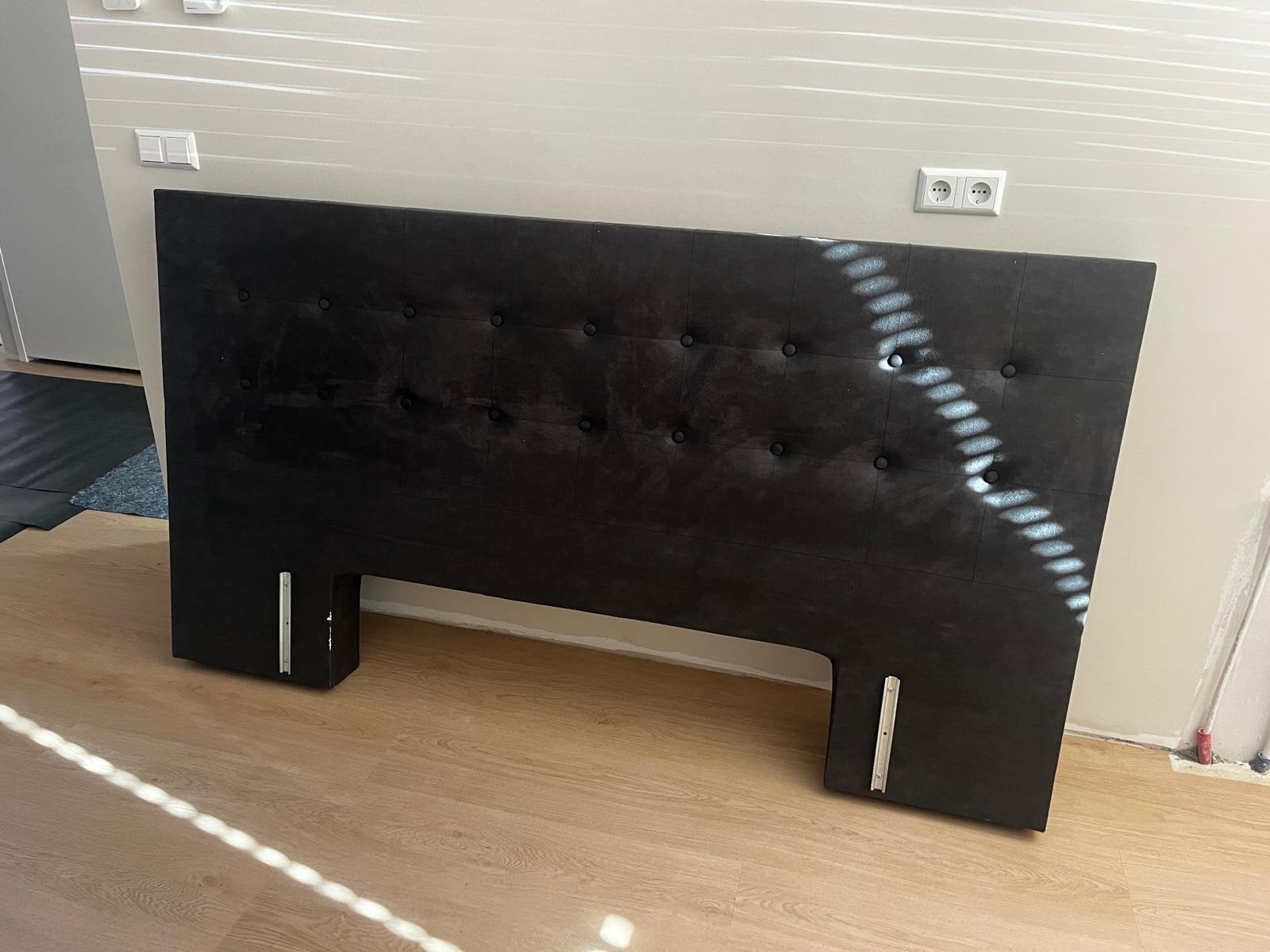 Hoofdbord boxspring, Ophalen, Zwart, Tweepersoons, Zo goed als nieuw