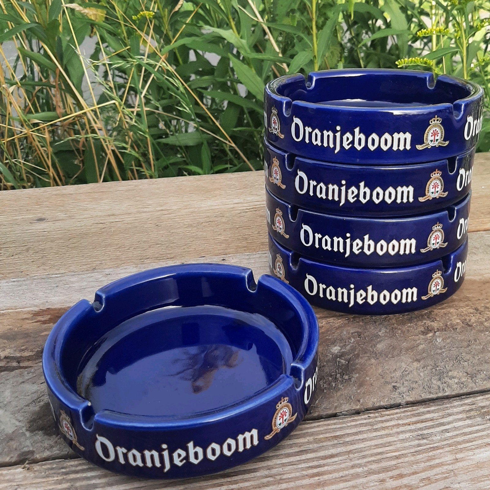 Vintage - ORANJEBOOM asbakken - (Cafe / Asbak / Bier), Verzamelen, Ophalen of Verzenden, Zo goed als nieuw, Overige merken