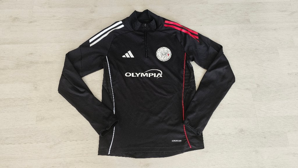 Ajax Training Sweater! Seizoen 25/26! Sponsor! Mt 164/XS!, Kleding | Heren, Ophalen of Verzenden, Zo goed als nieuw, Voetbal, Rood