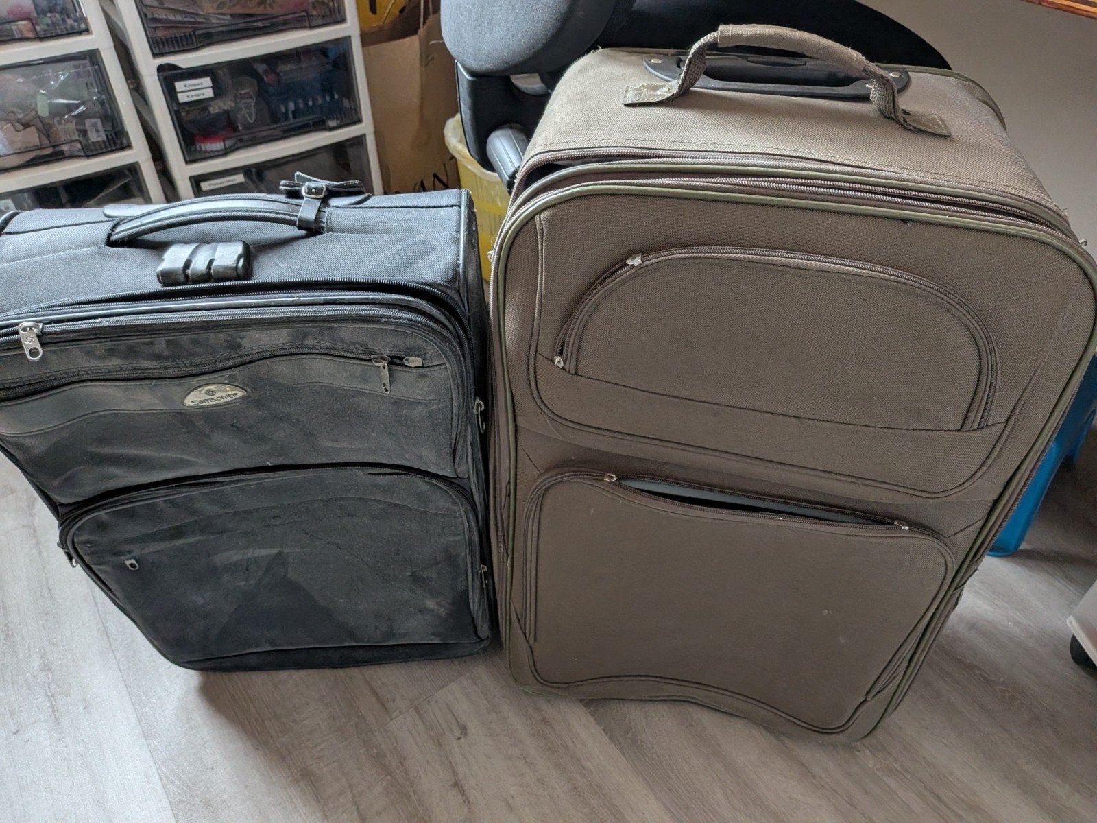 Set van 2 grote koffers - Ideaal voor lange reizen, Ophalen, Wieltjes, Gebruikt, 45 tot 55 cm