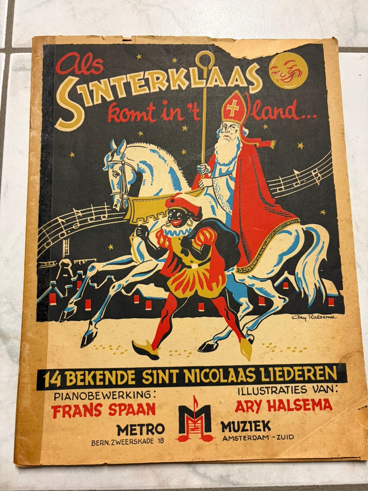 Nostalgisch Sinterklaas Bladmuziekboek - Frans Spaan, Ophalen of Verzenden, Gebruikt