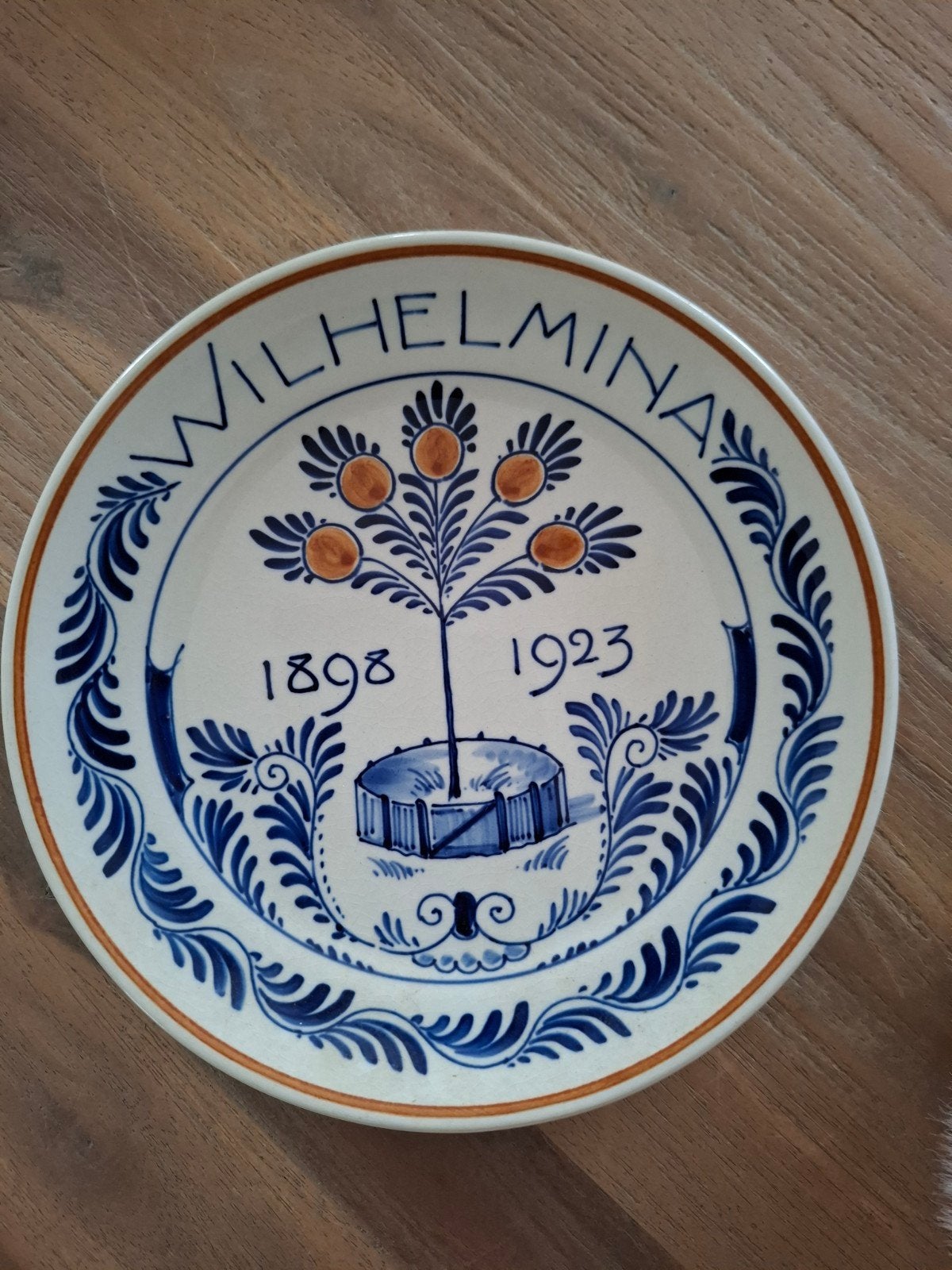 Delfts Blauw Wilhelmina Herdenkingsbord 1898-1923, Antiek en Kunst, Ophalen of Verzenden