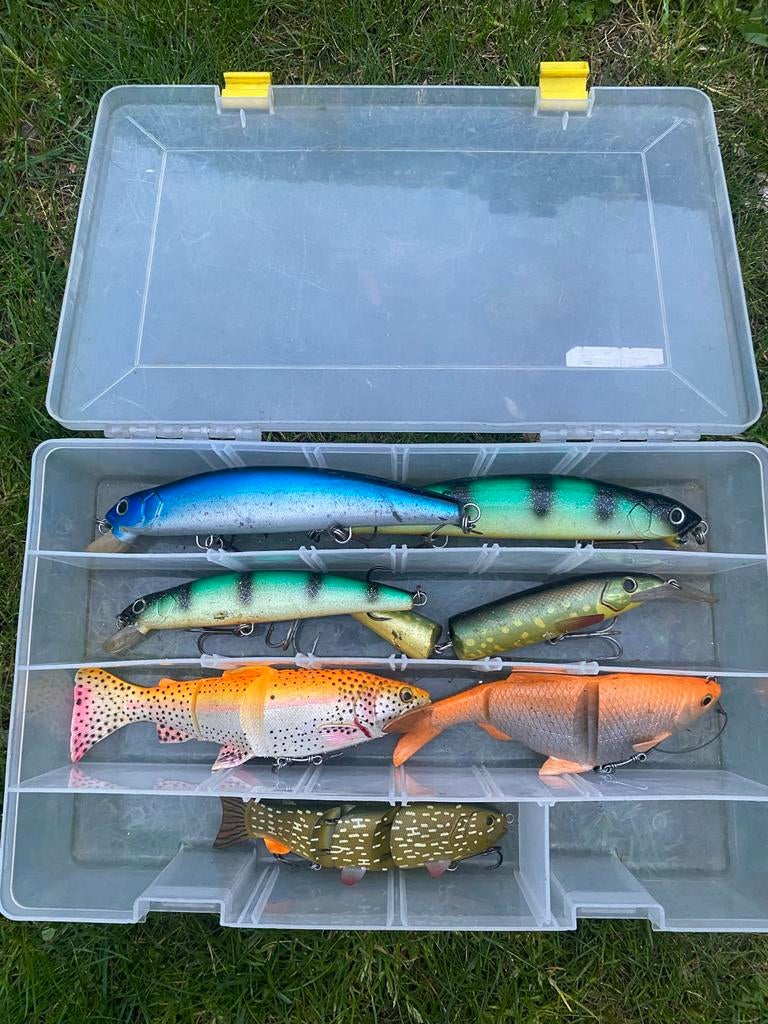 Kunstaas set met 7 stuks, incl. Strike Pro, BBZ, Line Thru, Watersport en Boten, Hengelsport | Roofvissen, Ophalen, Gebruikt