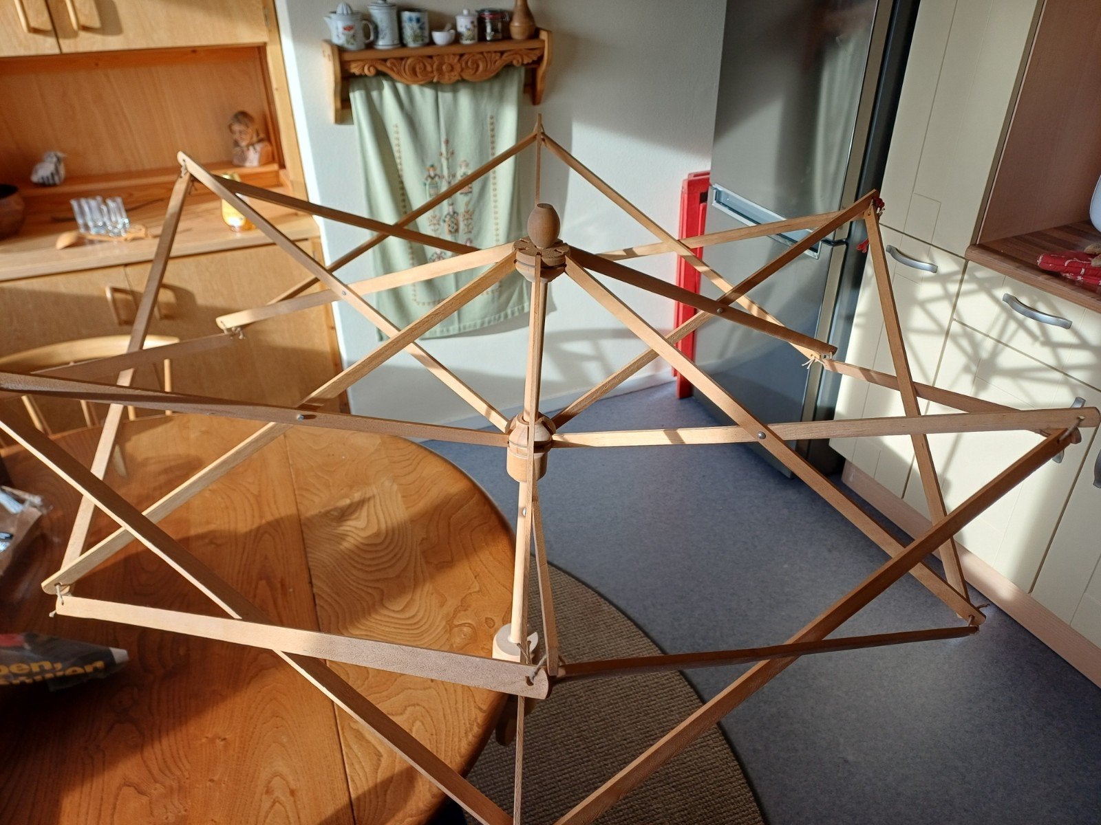 Houten wolwinder / strengenwinder, 80 cm hoog, Verzenden, Zo goed als nieuw
