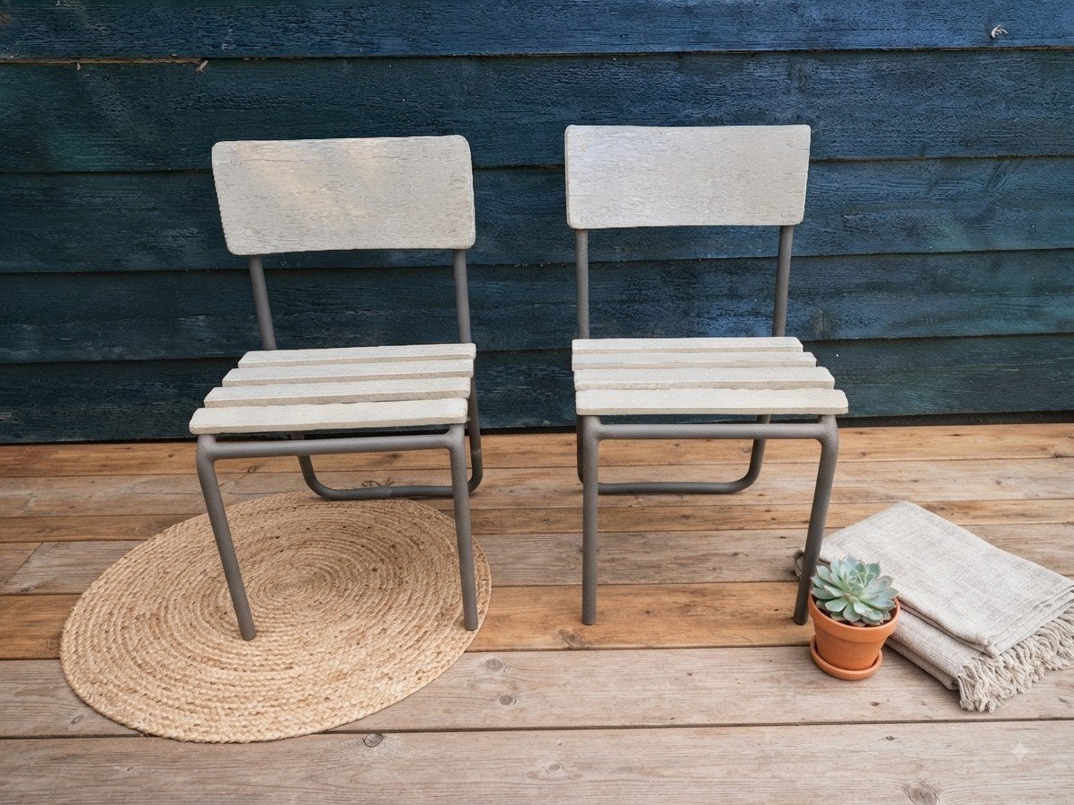 Set van twee vintage retro school stoelen stoeltje. jaren 50, Sba@, Sba, 1103bg, Ophalen of Verzenden