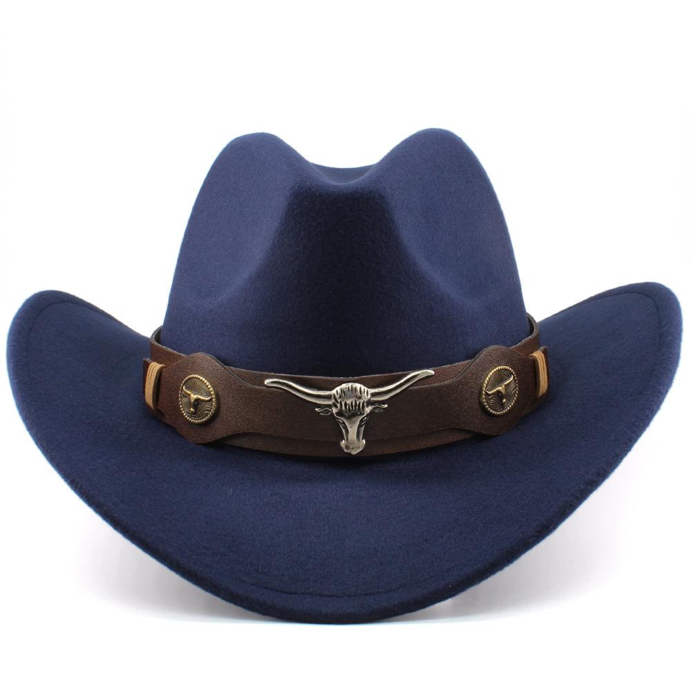 Donkerblauwe cowboy hoed met stierenkop / heren dames, Kleding | Heren, Hoeden en Petten, Verzenden, Nieuw, Hoed