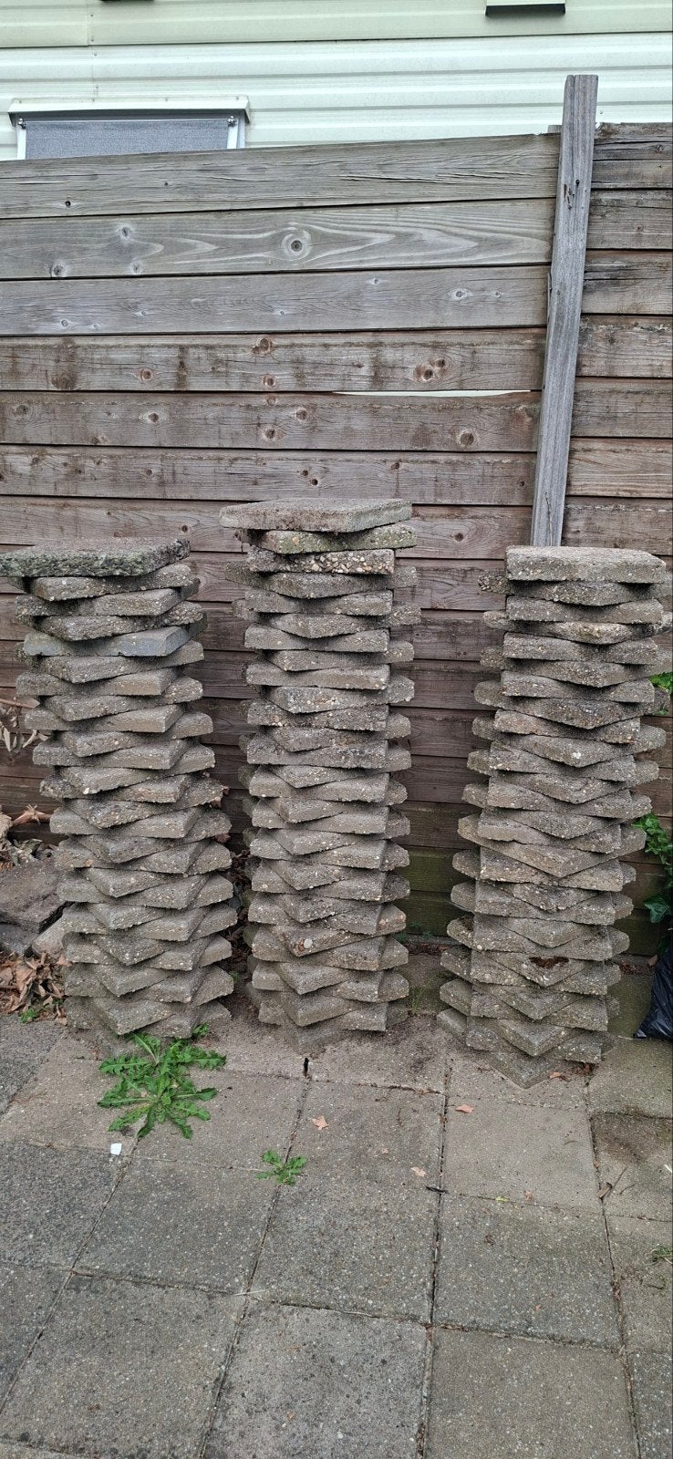 stoeptegels gratis afhalen, Tuin en Terras, Tegels en Klinkers, Ophalen, Gebruikt, Beton, Terrastegels