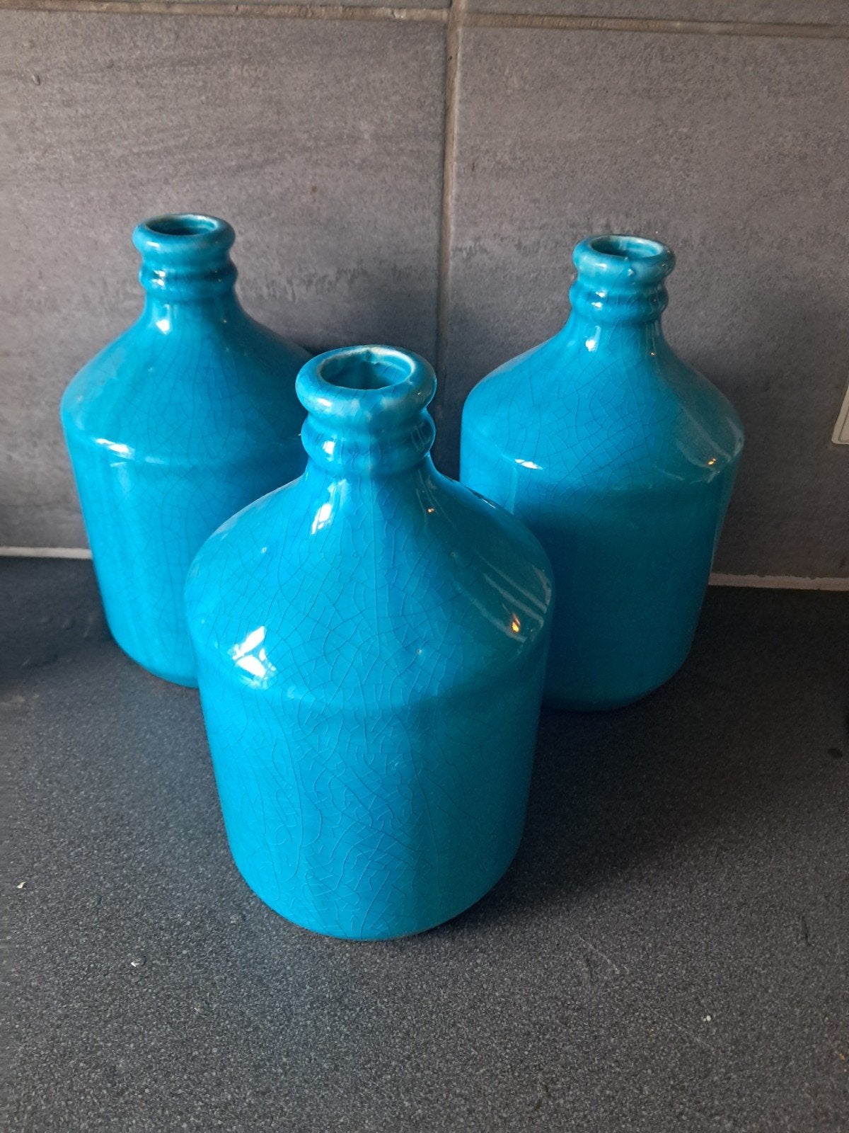 3 kruiken vazen, Ophalen, Blauw
