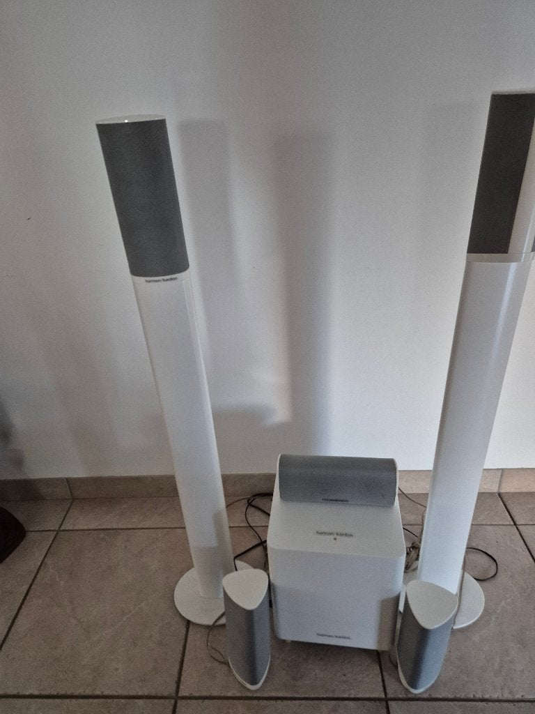 Harman Kardon Home Cinema Speakerset WIT, Ophalen, Geschikt voor surround/home cinema, Zo goed als nieuw, Surroundset