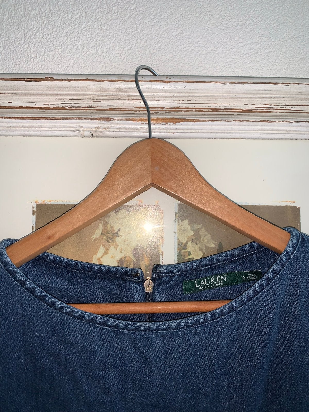 Ralph Lauren denim jurk maat 38/40 (M), Kleding | Dames, Ophalen of Verzenden, Zo goed als nieuw, Maat 38/40 (M), Blauw