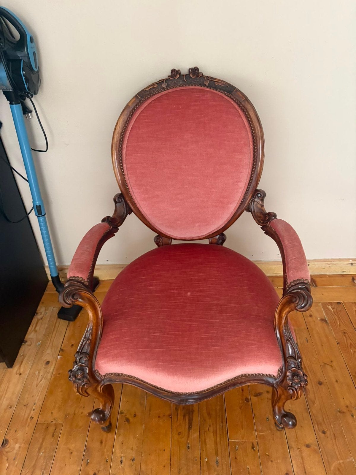Franse Louis XV/Rococo-revival fauteuil 2x, Ophalen