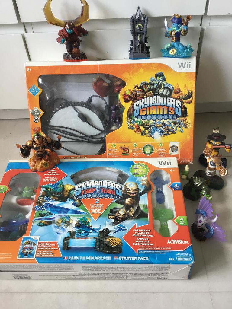 Skylanders Wii Collectie: Giants & Trap Team Starterpacks +, Spelcomputers en Games, Games | Nintendo Wii, Gebruikt, 2 spelers