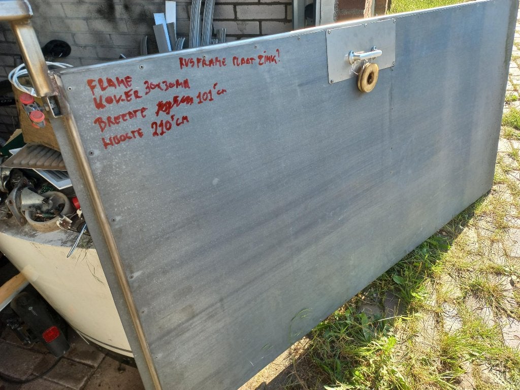 RVS Inox deur, schuifdeur,RVS, pneumatisch stalen deur zink, Ophalen, Gebruikt, Overige typen, Schuifdeur