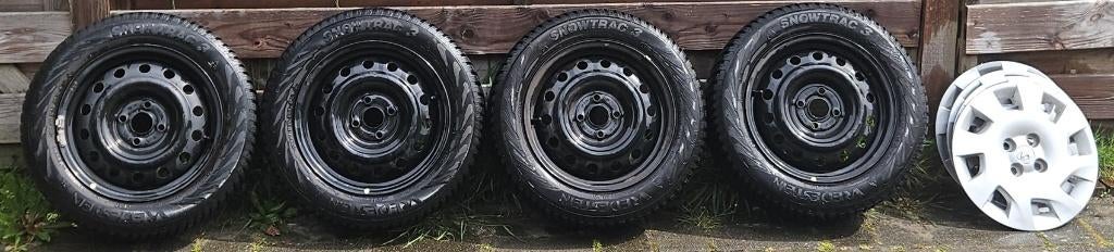 complete set winterbanden (4x) 185/60 R15 88T +velg+wieldop, Auto-onderdelen, Banden en Velgen, Ophalen, Gebruikt, 15 inch, Banden en Velgen