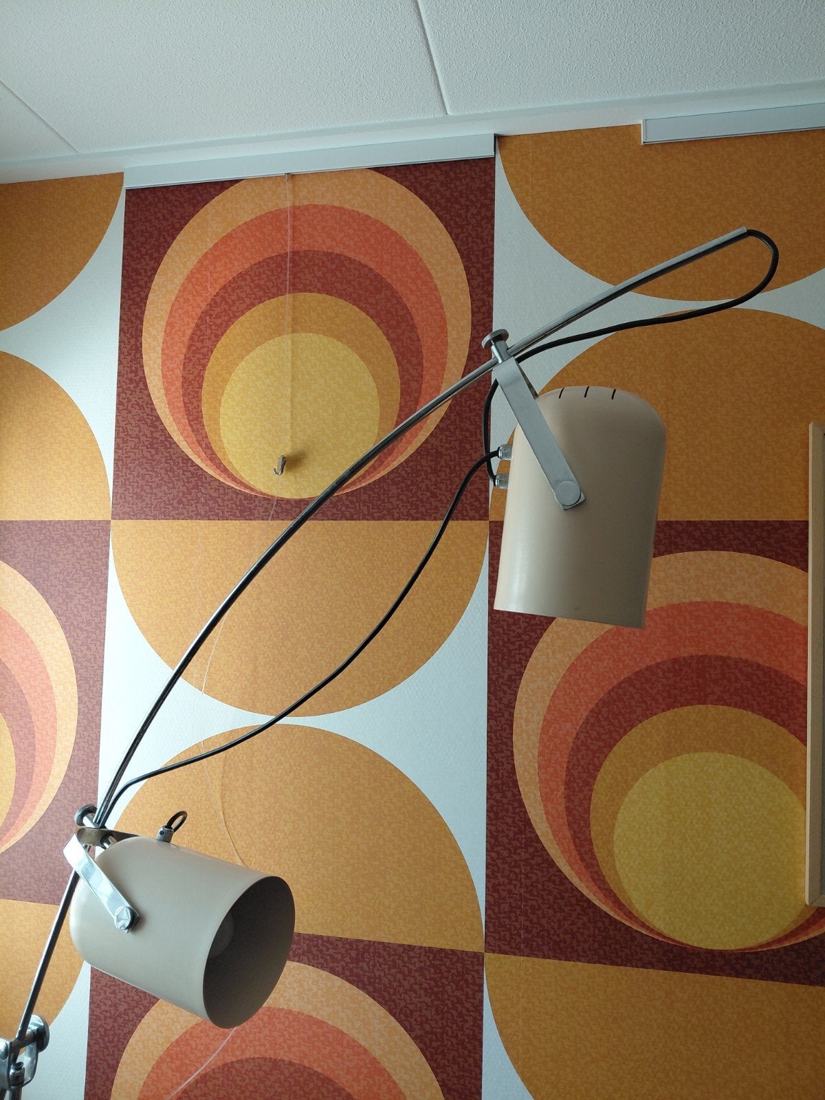 originele Gepo Sorrento lamp Amsterdam 2spot hengellamp '50, Ophalen, Gebruikt, E27 (groot), Metaal