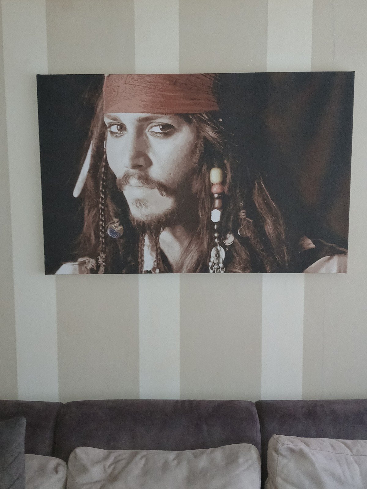 Mooi canvas schilderij Captain Jack Sparrow (Johnny Depp), Ophalen, Film, Op houten frame, Overige materialen