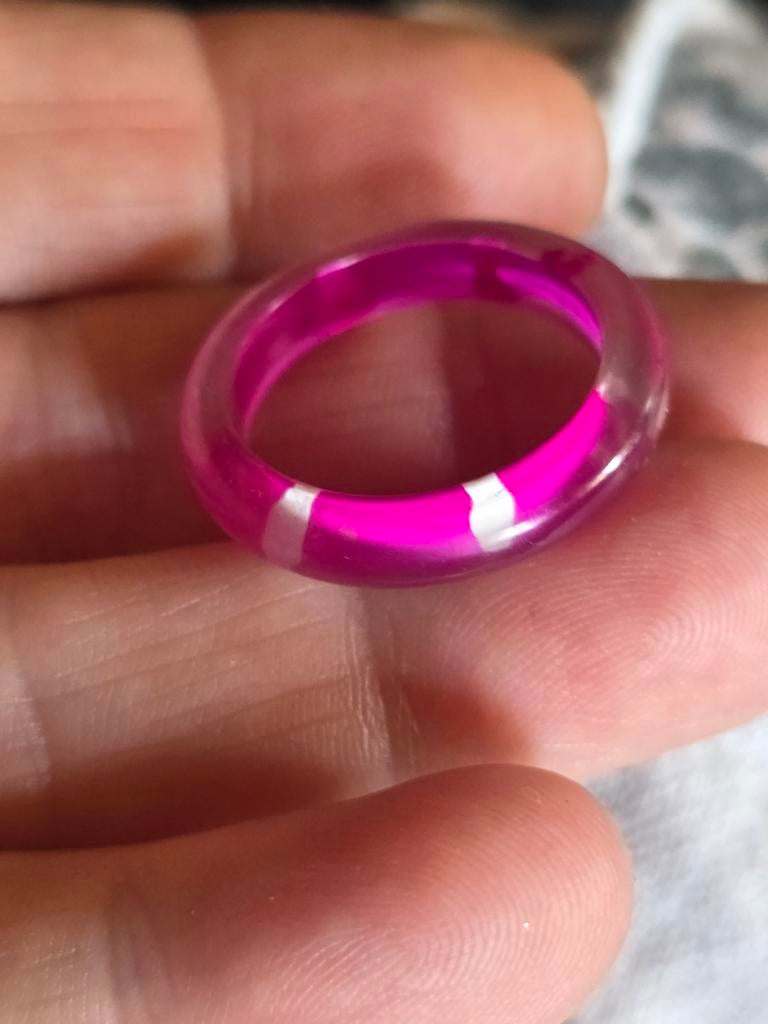 Roze ring maat 19, Kunststof, 19 tot 20, Nieuw, Ophalen of Verzenden