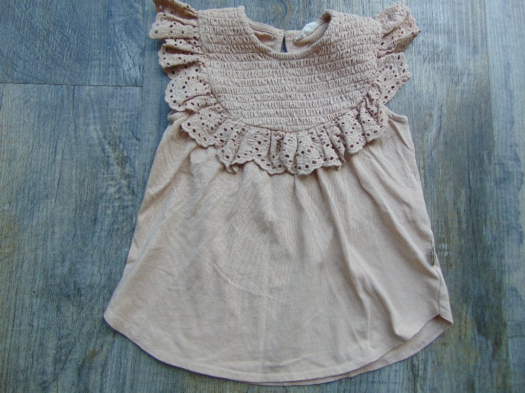 Pomp de Lux T-shirt beige maat 98 shirt broderie, Kinderen en Baby's, Meisje, Ophalen of Verzenden, Zo goed als nieuw, Shirt of Longsleeve