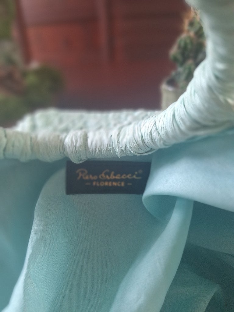 Piero Erbacci Florence rieten aqua boodschappentas mand tas, Verzenden, Zo goed als nieuw, Overige kleuren, Shopper