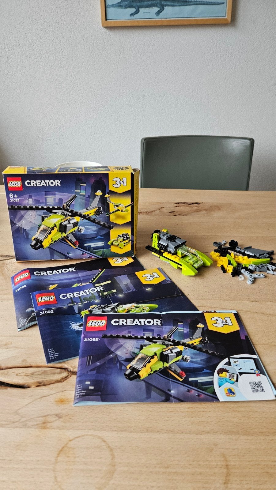 LEGO Creator 31092 Helikopter Avontuur & 31056 Groene Auto, Compleet, Gebruikt, Lego, Ophalen of Verzenden