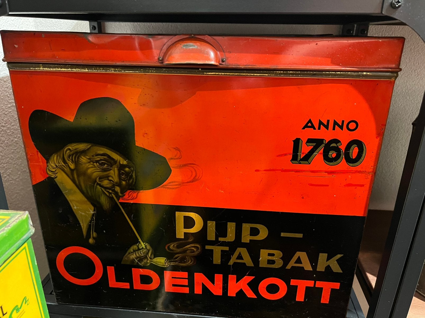 Oldenkott pijp-tabak winkelblik, Verzamelen, Ophalen of Verzenden, Overige