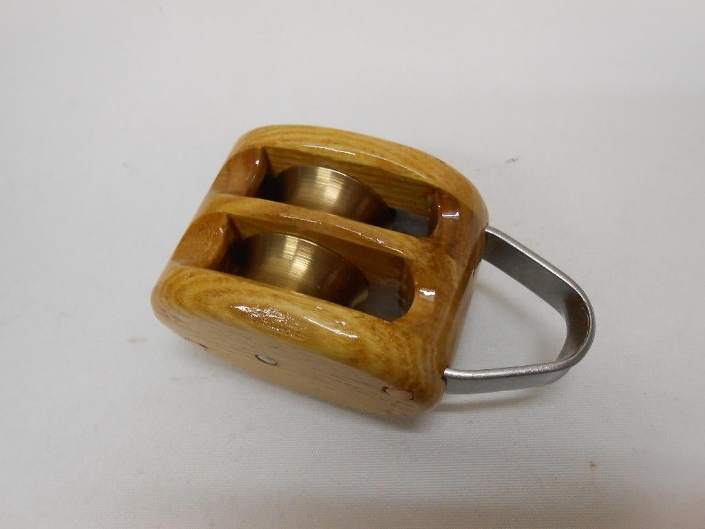 Houten Blokken / Katrollen, dubbelschijfs, 8 - 10 mm, Watersport en Boten, Ophalen of Verzenden, Nieuw, Lijn of Blok