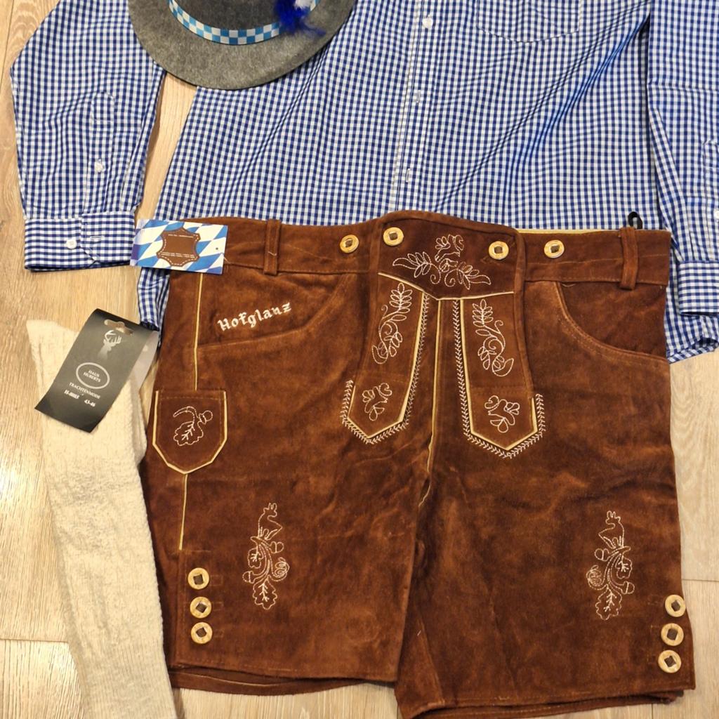 Lederhose 58 hoed overhemd kousen, Ophalen, Zo goed als nieuw, Maat 56/58 (XL)