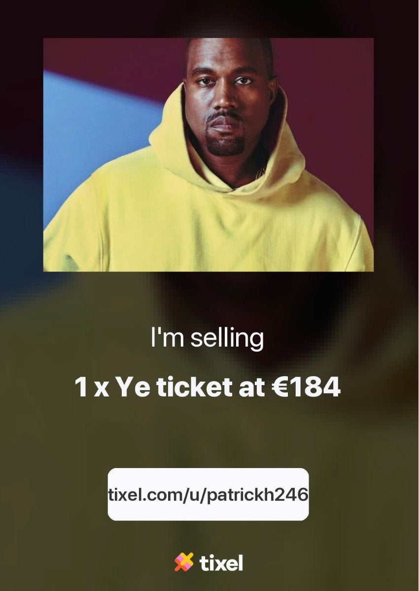 Kanye west tickets liefst snel weg, Eén persoon, Juni