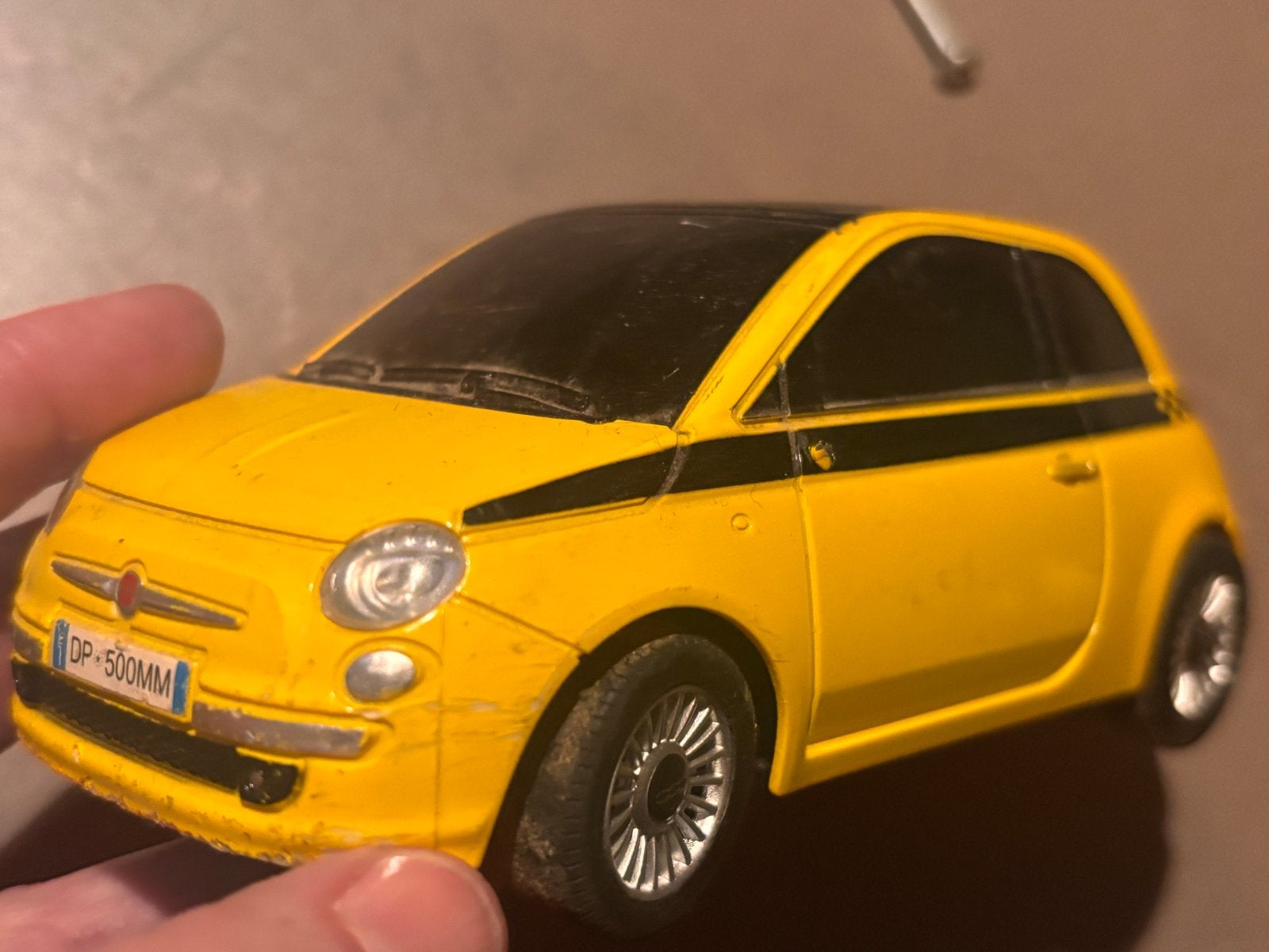 Gele Fiat 500 modelauto - Gebruikt, Ophalen of Verzenden, Gebruikt, Auto, Overige merken