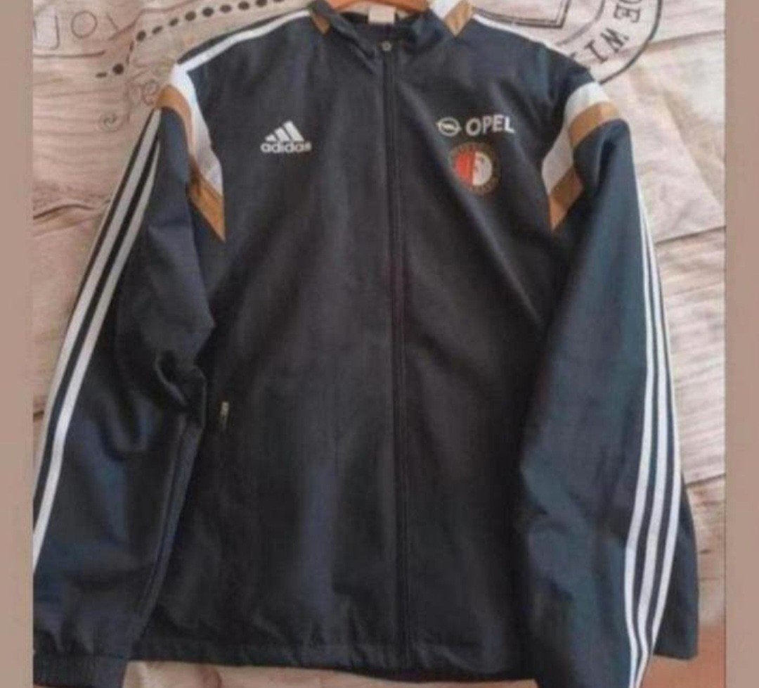 Feyenoord vintage trainingsjack XL ADIDAS 2014/2015 OPEL, Ophalen of Verzenden, Gedragen, Blauw, Voetbal