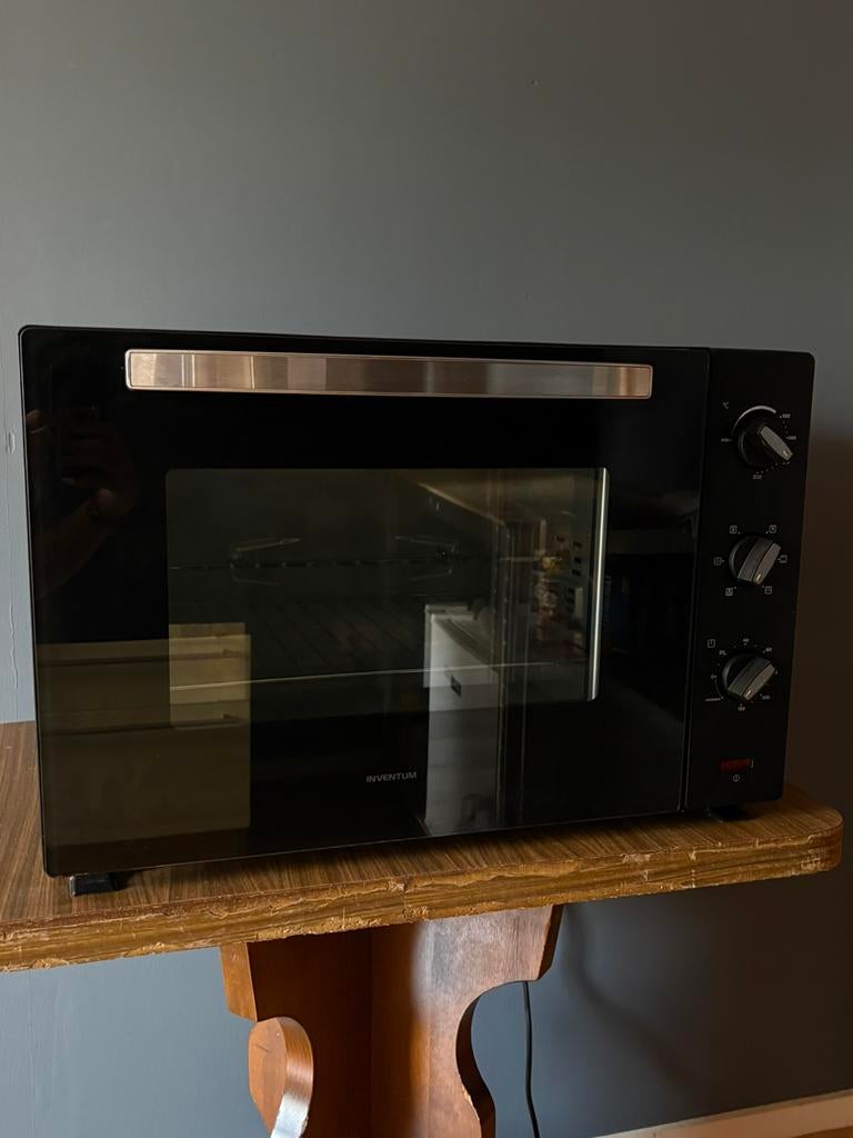 Inventum oventje zwart, Witgoed en Apparatuur, Ophalen, Zo goed als nieuw, Minder dan 45 cm