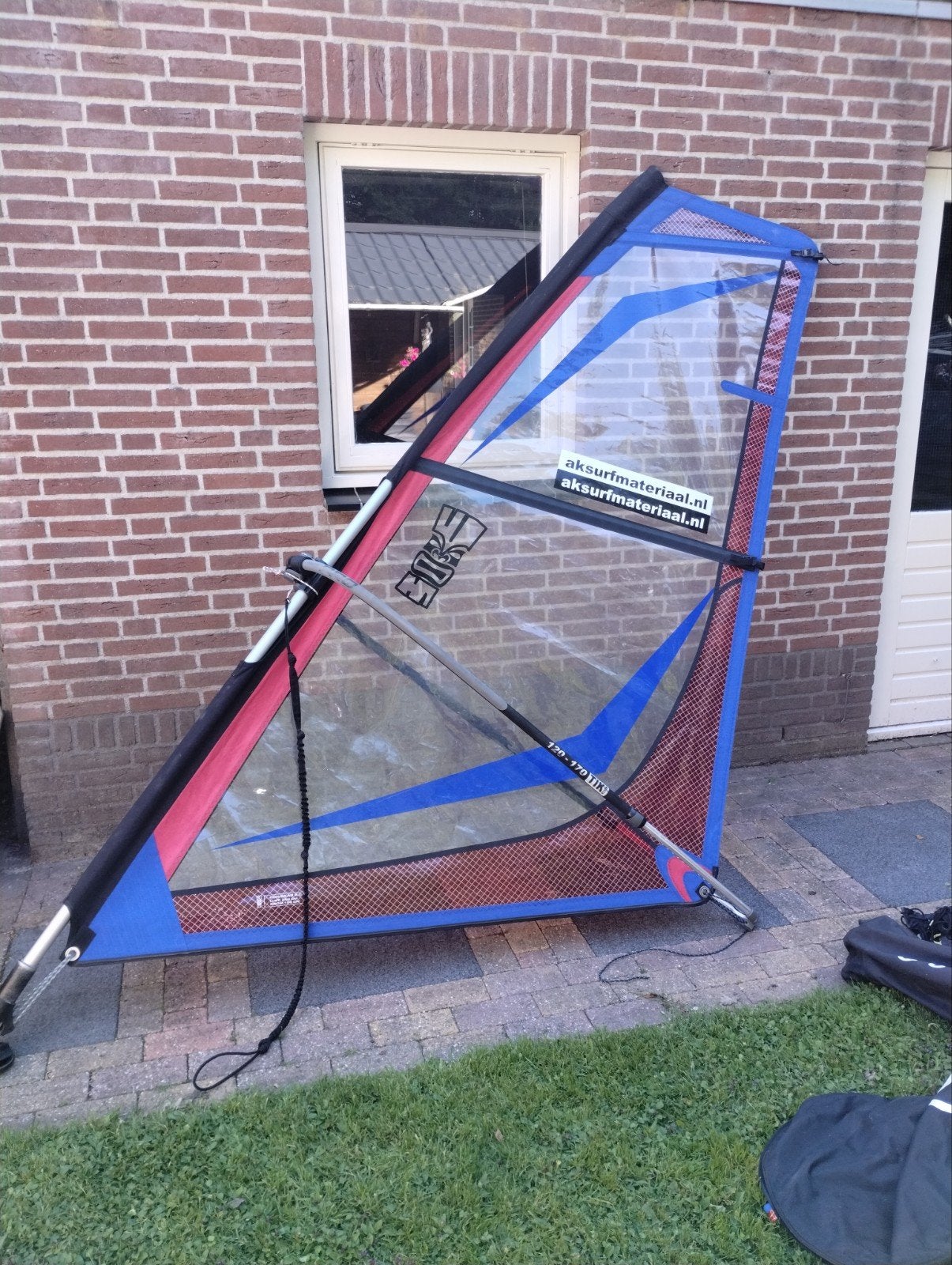 KinderWindsurfzeil met giek en mast  3 m3- AK Surf, Ophalen, Gebruikt, Zeil
